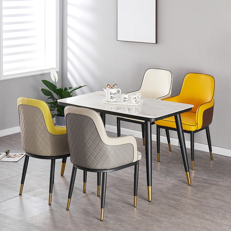 Contemporary Style Dining Side Chair Kitchen Arm Chair with Metal Legs Clearhalo ' kitchen&dining_furn' 'Dining Chairs' 'Dining Tables & Seating' 'dining_chair' 'furn' 'furn_dining_chair' 'Furniture' 'furniture_dining_chair' 'Kitchen & Dining Furniture' 'kitchen' 3859742