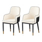 Contemporary Style Dining Side Chair Kitchen Arm Chair with Metal Legs White 2 Piece Set Brass Gold Clearhalo ' kitchen&dining_furn' 'Dining Chairs' 'Dining Tables & Seating' 'dining_chair' 'furn' 'furn_dining_chair' 'Furniture' 'furniture_dining_chair' 'Kitchen & Dining Furniture' 'kitchen' 3859772
