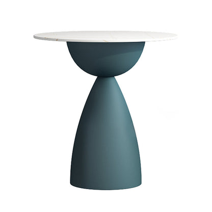 Minimalist Round Shape Sintered Stone Dining Table Standard 27.5 inch Dining Table for Kitchen White Blue Without Chairs Clearhalo ' dining_table' 'Dining Tables & Seating' 'Dining Tables' 'furn' 'furn_dining_table' 'Furniture' 'furniture_dining_table' 'Kitchen & Dining Furniture' 'kitchen&dining_furn' 'kitchen' 'kitchen_dining_table' 3863863