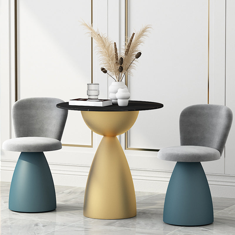 Minimalist Round Shape Sintered Stone Dining Table Standard 27.5 inch Dining Table for Kitchen Clearhalo ' dining_table' 'Dining Tables & Seating' 'Dining Tables' 'furn' 'furn_dining_table' 'Furniture' 'furniture_dining_table' 'Kitchen & Dining Furniture' 'kitchen&dining_furn' 'kitchen' 'kitchen_dining_table' 3863865