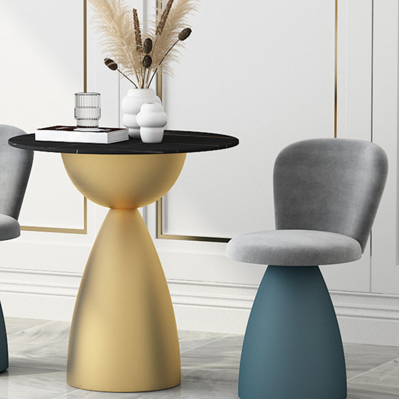 Minimalist Round Shape Sintered Stone Dining Table Standard 27.5 inch Dining Table for Kitchen Clearhalo ' dining_table' 'Dining Tables & Seating' 'Dining Tables' 'furn' 'furn_dining_table' 'Furniture' 'furniture_dining_table' 'Kitchen & Dining Furniture' 'kitchen&dining_furn' 'kitchen' 'kitchen_dining_table' 3863866