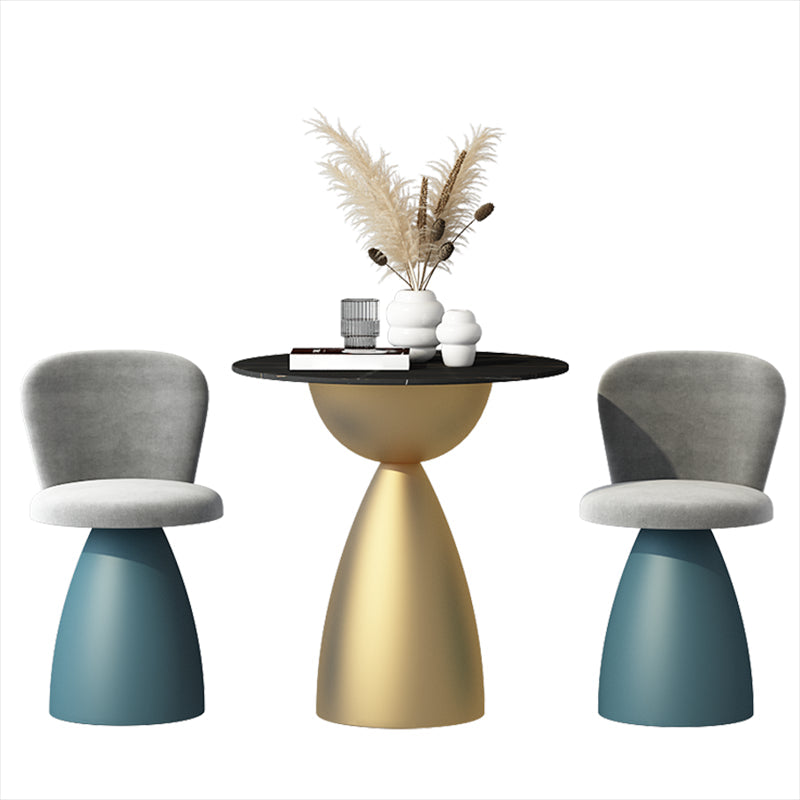 Minimalist Round Shape Sintered Stone Dining Table Standard 27.5 inch Dining Table for Kitchen Clearhalo ' dining_table' 'Dining Tables & Seating' 'Dining Tables' 'furn' 'furn_dining_table' 'Furniture' 'furniture_dining_table' 'Kitchen & Dining Furniture' 'kitchen&dining_furn' 'kitchen' 'kitchen_dining_table' 3863871