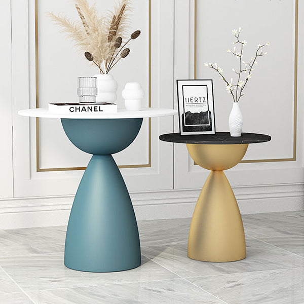 Minimalist Round Shape Sintered Stone Dining Table Standard 27.5 inch Dining Table for Kitchen Clearhalo ' dining_table' 'Dining Tables & Seating' 'Dining Tables' 'furn' 'furn_dining_table' 'Furniture' 'furniture_dining_table' 'Kitchen & Dining Furniture' 'kitchen&dining_furn' 'kitchen' 'kitchen_dining_table' 3863872