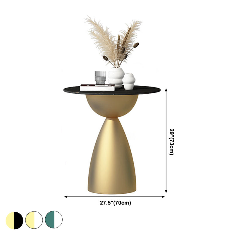 Minimalist Round Shape Sintered Stone Dining Table Standard 27.5 inch Dining Table for Kitchen Clearhalo ' dining_table' 'Dining Tables & Seating' 'Dining Tables' 'furn' 'furn_dining_table' 'Furniture' 'furniture_dining_table' 'Kitchen & Dining Furniture' 'kitchen&dining_furn' 'kitchen' 'kitchen_dining_table' 3863873