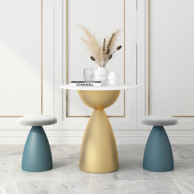 Minimalist Round Shape Sintered Stone Dining Table Standard 27.5 inch Dining Table for Kitchen Clearhalo ' dining_table' 'Dining Tables & Seating' 'Dining Tables' 'furn' 'furn_dining_table' 'Furniture' 'furniture_dining_table' 'Kitchen & Dining Furniture' 'kitchen&dining_furn' 'kitchen' 'kitchen_dining_table' 3863874