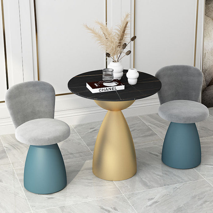 Minimalist Round Shape Sintered Stone Dining Table Standard 27.5 inch Dining Table for Kitchen Clearhalo ' dining_table' 'Dining Tables & Seating' 'Dining Tables' 'furn' 'furn_dining_table' 'Furniture' 'furniture_dining_table' 'Kitchen & Dining Furniture' 'kitchen&dining_furn' 'kitchen' 'kitchen_dining_table' 3863877
