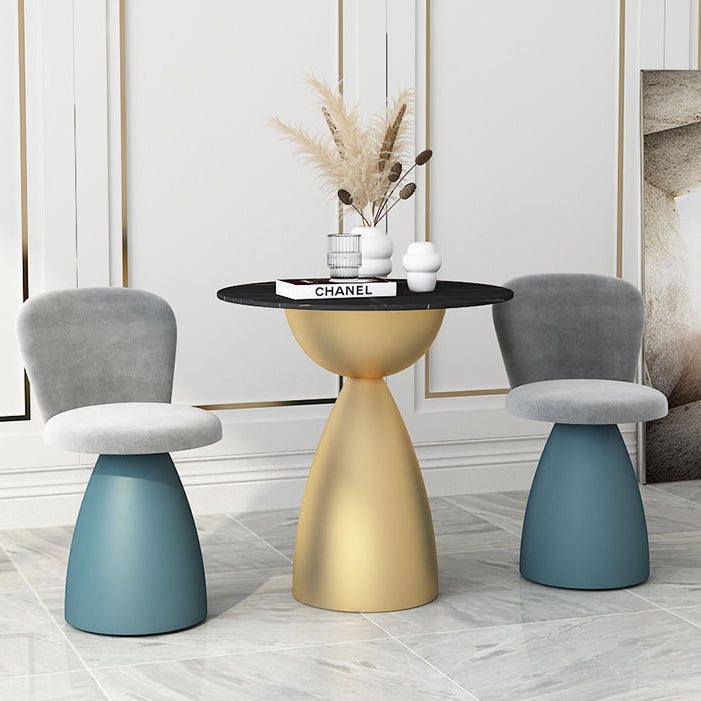 Minimalist Round Shape Sintered Stone Dining Table Standard 27.5 inch Dining Table for Kitchen Clearhalo ' dining_table' 'Dining Tables & Seating' 'Dining Tables' 'furn' 'furn_dining_table' 'Furniture' 'furniture_dining_table' 'Kitchen & Dining Furniture' 'kitchen&dining_furn' 'kitchen' 'kitchen_dining_table' 3863878