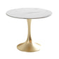 Round Tulip Base Luxury Dining Table White Tone Fixed Table with Sintered Stone Gold Without Chairs Clearhalo ' dining_table' 'Dining Tables & Seating' 'Dining Tables' 'furn' 'furn_dining_table' 'Furniture' 'furniture_dining_table' 'Kitchen & Dining Furniture' 'kitchen&dining_furn' 'kitchen' 'kitchen_dining_table' 3863891