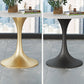 Round Tulip Base Luxury Dining Table White Tone Fixed Table with Sintered Stone Clearhalo ' dining_table' 'Dining Tables & Seating' 'Dining Tables' 'furn' 'furn_dining_table' 'Furniture' 'furniture_dining_table' 'Kitchen & Dining Furniture' 'kitchen&dining_furn' 'kitchen' 'kitchen_dining_table' 3863898