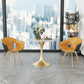 Round Tulip Base Luxury Dining Table White Tone Fixed Table with Sintered Stone Clearhalo ' dining_table' 'Dining Tables & Seating' 'Dining Tables' 'furn' 'furn_dining_table' 'Furniture' 'furniture_dining_table' 'Kitchen & Dining Furniture' 'kitchen&dining_furn' 'kitchen' 'kitchen_dining_table' 3863899