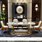 Metal Traditional Luxury Rectangle Indoor Table Sintered Stone Table with Trestle Base Clearhalo ' dining_table' 'Dining Tables & Seating' 'Dining Tables' 'furn' 'furn_dining_table' 'Furniture' 'furniture_dining_table' 'Kitchen & Dining Furniture' 'kitchen&dining_furn' 'kitchen' 'kitchen_dining_table' 3863909