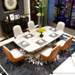 Metal Traditional Luxury Rectangle Indoor Table Sintered Stone Table with Trestle Base Clearhalo ' dining_table' 'Dining Tables & Seating' 'Dining Tables' 'furn' 'furn_dining_table' 'Furniture' 'furniture_dining_table' 'Kitchen & Dining Furniture' 'kitchen&dining_furn' 'kitchen' 'kitchen_dining_table' 3863910