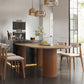 Free Form Pinewood Brown Tone Dining Table Simplicity 3 Legs Table for Dining Room Clearhalo ' dining_table' 'Dining Tables & Seating' 'Dining Tables' 'furn' 'furn_dining_table' 'Furniture' 'furniture_dining_table' 'Kitchen & Dining Furniture' 'kitchen&dining_furn' 'kitchen' 'kitchen_dining_table' 3863933