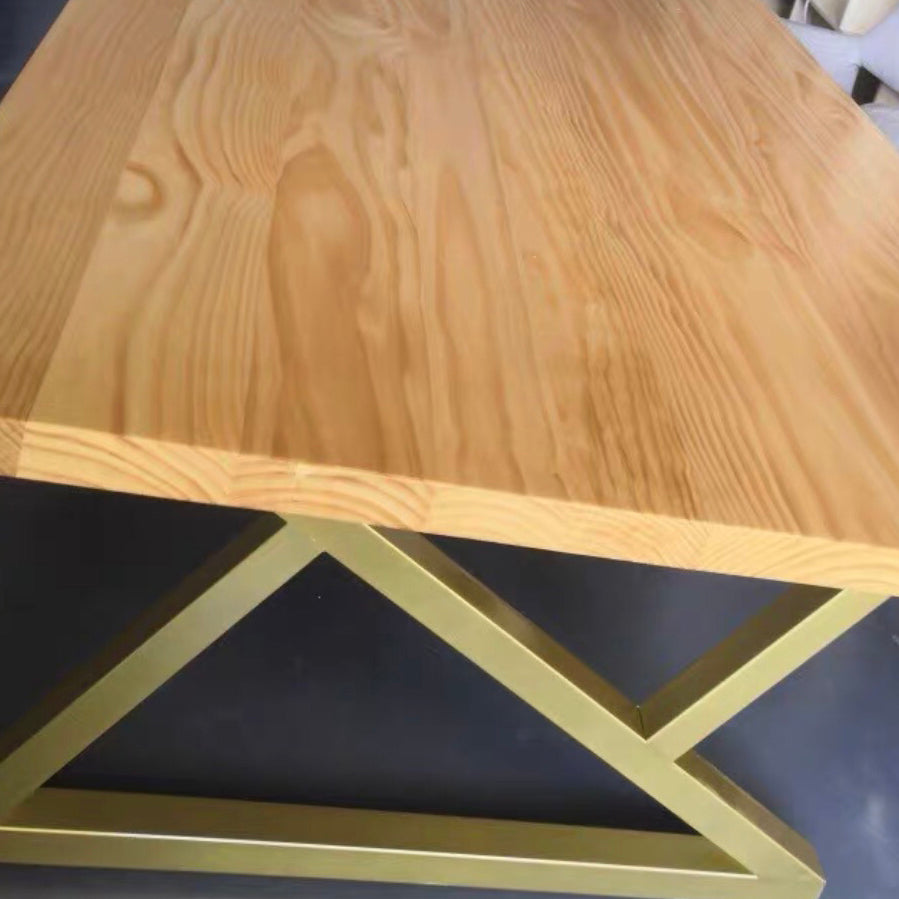 Rectangle Wood Color Dining Table Pine Solid Wood Table Glam for Dining Room Clearhalo ' dining_table' 'Dining Tables & Seating' 'Dining Tables' 'furn' 'furn_dining_table' 'Furniture' 'furniture_dining_table' 'Kitchen & Dining Furniture' 'kitchen&dining_furn' 'kitchen' 'kitchen_dining_table' 3863946