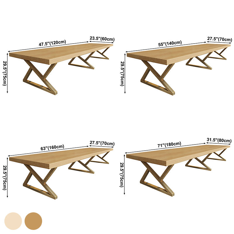 Rectangle Wood Color Dining Table Pine Solid Wood Table Glam for Dining Room Clearhalo ' dining_table' 'Dining Tables & Seating' 'Dining Tables' 'furn' 'furn_dining_table' 'Furniture' 'furniture_dining_table' 'Kitchen & Dining Furniture' 'kitchen&dining_furn' 'kitchen' 'kitchen_dining_table' 3863949