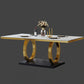 Metal Traditional Luxury Rectangle Table Sintered Stone Table with Pedestal Base White Without Chairs Clearhalo ' dining_table' 'Dining Tables & Seating' 'Dining Tables' 'furn' 'furn_dining_table' 'Furniture' 'furniture_dining_table' 'Kitchen & Dining Furniture' 'kitchen&dining_furn' 'kitchen' 'kitchen_dining_table' 3863959