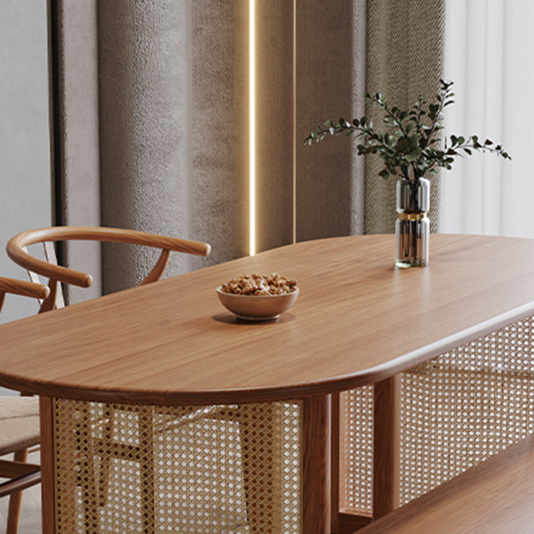 Pinewood Solid Wood Brown Tone Dining Table Simplicity Fixed Table for Dining Room Clearhalo ' dining_table' 'Dining Tables & Seating' 'Dining Tables' 'furn' 'furn_dining_table' 'Furniture' 'furniture_dining_table' 'Kitchen & Dining Furniture' 'kitchen&dining_furn' 'kitchen' 'kitchen_dining_table' 3863981