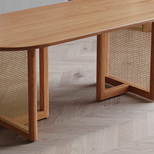Pinewood Solid Wood Brown Tone Dining Table Simplicity Fixed Table for Dining Room Clearhalo ' dining_table' 'Dining Tables & Seating' 'Dining Tables' 'furn' 'furn_dining_table' 'Furniture' 'furniture_dining_table' 'Kitchen & Dining Furniture' 'kitchen&dining_furn' 'kitchen' 'kitchen_dining_table' 3863982