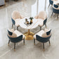 Round Luxury Style Dining Table White Tone Fixed Table with Sintered Stone Clearhalo ' dining_table' 'Dining Tables & Seating' 'Dining Tables' 'furn' 'furn_dining_table' 'Furniture' 'furniture_dining_table' 'Kitchen & Dining Furniture' 'kitchen&dining_furn' 'kitchen' 'kitchen_dining_table' 3863994