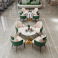 Round Luxury Style Dining Table White Tone Fixed Table with Sintered Stone Clearhalo ' dining_table' 'Dining Tables & Seating' 'Dining Tables' 'furn' 'furn_dining_table' 'Furniture' 'furniture_dining_table' 'Kitchen & Dining Furniture' 'kitchen&dining_furn' 'kitchen' 'kitchen_dining_table' 3863999