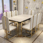 Metal Traditional Luxury Rectangular Dining Table Sintered Stone Table with Legs Clearhalo ' dining_table' 'Dining Tables & Seating' 'Dining Tables' 'furn' 'furn_dining_table' 'Furniture' 'furniture_dining_table' 'Kitchen & Dining Furniture' 'kitchen&dining_furn' 'kitchen' 'kitchen_dining_table' 3864002