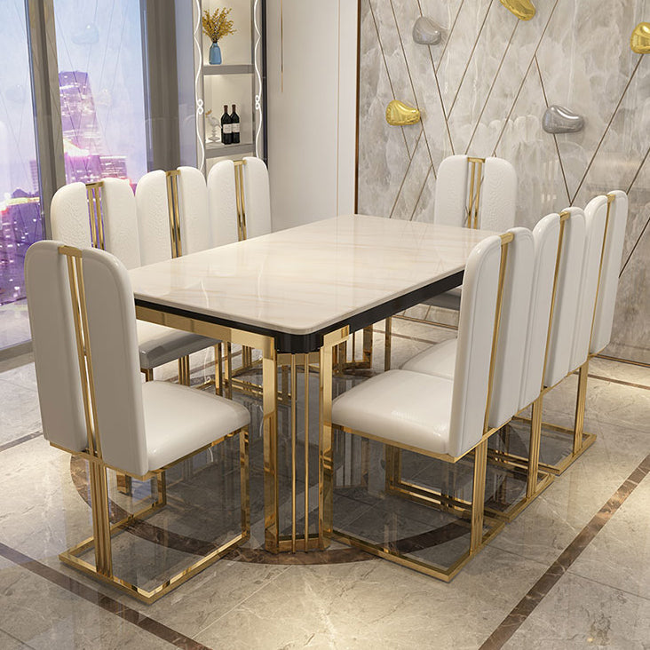 Metal Traditional Luxury Rectangular Dining Table Sintered Stone Table with Legs Clearhalo ' dining_table' 'Dining Tables & Seating' 'Dining Tables' 'furn' 'furn_dining_table' 'Furniture' 'furniture_dining_table' 'Kitchen & Dining Furniture' 'kitchen&dining_furn' 'kitchen' 'kitchen_dining_table' 3864002
