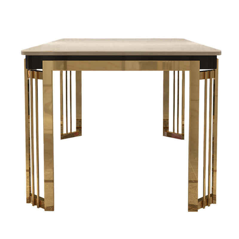 Metal Traditional Luxury Rectangular Dining Table Sintered Stone Table with Legs Without Chairs Clearhalo ' dining_table' 'Dining Tables & Seating' 'Dining Tables' 'furn' 'furn_dining_table' 'Furniture' 'furniture_dining_table' 'Kitchen & Dining Furniture' 'kitchen&dining_furn' 'kitchen' 'kitchen_dining_table' 3864005