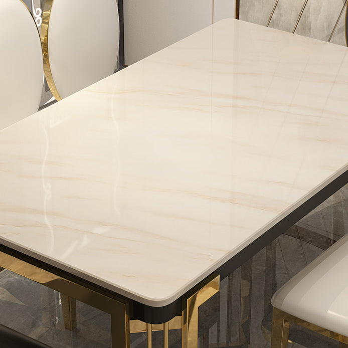 Metal Traditional Luxury Rectangular Dining Table Sintered Stone Table with Legs Clearhalo ' dining_table' 'Dining Tables & Seating' 'Dining Tables' 'furn' 'furn_dining_table' 'Furniture' 'furniture_dining_table' 'Kitchen & Dining Furniture' 'kitchen&dining_furn' 'kitchen' 'kitchen_dining_table' 3864006