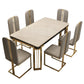 Metal Traditional Luxury Rectangular Dining Table Sintered Stone Table with Legs Clearhalo ' dining_table' 'Dining Tables & Seating' 'Dining Tables' 'furn' 'furn_dining_table' 'Furniture' 'furniture_dining_table' 'Kitchen & Dining Furniture' 'kitchen&dining_furn' 'kitchen' 'kitchen_dining_table' 3864011