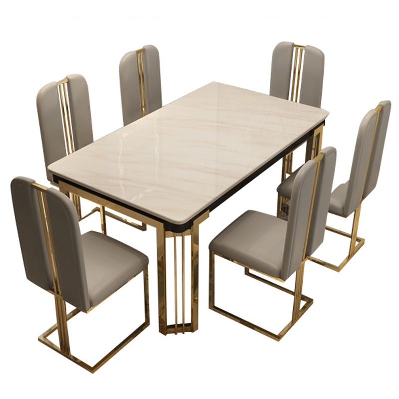 Metal Traditional Luxury Rectangular Dining Table Sintered Stone Table with Legs Clearhalo ' dining_table' 'Dining Tables & Seating' 'Dining Tables' 'furn' 'furn_dining_table' 'Furniture' 'furniture_dining_table' 'Kitchen & Dining Furniture' 'kitchen&dining_furn' 'kitchen' 'kitchen_dining_table' 3864011
