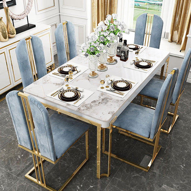 Metal Traditional Luxury Rectangle Indoor Table Sintered Stone Table with Metal Legs Clearhalo ' dining_table' 'Dining Tables & Seating' 'Dining Tables' 'furn' 'furn_dining_table' 'Furniture' 'furniture_dining_table' 'Kitchen & Dining Furniture' 'kitchen&dining_furn' 'kitchen' 'kitchen_dining_table' 3864013