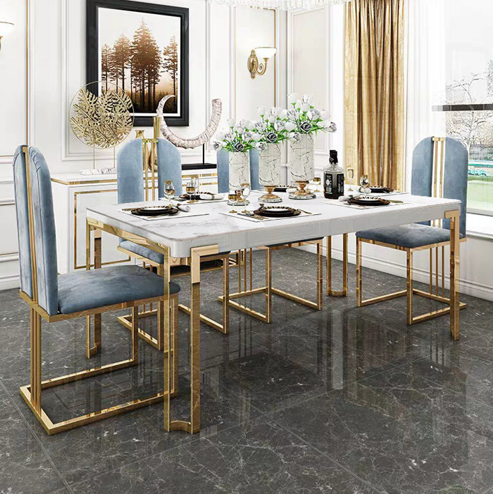 Metal Traditional Luxury Rectangle Indoor Table Sintered Stone Table with Metal Legs Clearhalo ' dining_table' 'Dining Tables & Seating' 'Dining Tables' 'furn' 'furn_dining_table' 'Furniture' 'furniture_dining_table' 'Kitchen & Dining Furniture' 'kitchen&dining_furn' 'kitchen' 'kitchen_dining_table' 3864026