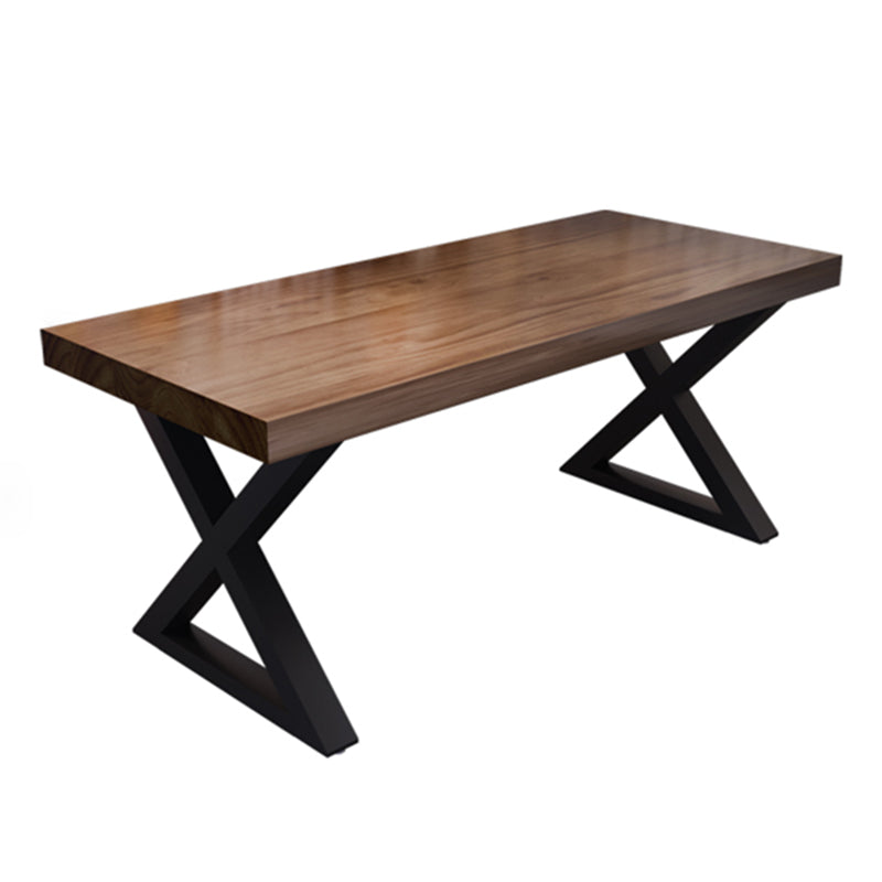 Industrial Solid Wood Dinner Room Kitchen Table Rectangle Sled Base Table for Dining Room Without Chairs Clearhalo ' dining_table' 'Dining Tables & Seating' 'Dining Tables' 'furn' 'furn_dining_table' 'Furniture' 'furniture_dining_table' 'Kitchen & Dining Furniture' 'kitchen&dining_furn' 'kitchen' 'kitchen_dining_table' 3864031