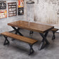 Industrial Solid Wood Dinner Room Kitchen Table Rectangle Sled Base Table for Dining Room Clearhalo ' dining_table' 'Dining Tables & Seating' 'Dining Tables' 'furn' 'furn_dining_table' 'Furniture' 'furniture_dining_table' 'Kitchen & Dining Furniture' 'kitchen&dining_furn' 'kitchen' 'kitchen_dining_table' 3864034