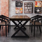 Industrial Solid Wood Dinner Room Kitchen Table Rectangle Sled Base Table for Dining Room Clearhalo ' dining_table' 'Dining Tables & Seating' 'Dining Tables' 'furn' 'furn_dining_table' 'Furniture' 'furniture_dining_table' 'Kitchen & Dining Furniture' 'kitchen&dining_furn' 'kitchen' 'kitchen_dining_table' 3864035