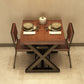 Industrial Solid Wood Dinner Room Kitchen Table Brown Square Trestle Table for Dining Room Clearhalo ' dining_table' 'Dining Tables & Seating' 'Dining Tables' 'furn' 'furn_dining_table' 'Furniture' 'furniture_dining_table' 'Kitchen & Dining Furniture' 'kitchen&dining_furn' 'kitchen' 'kitchen_dining_table' 3864051