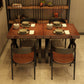 Industrial Solid Wood Dinner Room Kitchen Table Brown Square Trestle Table for Dining Room Clearhalo ' dining_table' 'Dining Tables & Seating' 'Dining Tables' 'furn' 'furn_dining_table' 'Furniture' 'furniture_dining_table' 'Kitchen & Dining Furniture' 'kitchen&dining_furn' 'kitchen' 'kitchen_dining_table' 3864052