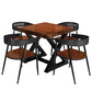 Industrial Solid Wood Dinner Room Kitchen Table Brown Square Trestle Table for Dining Room Clearhalo ' dining_table' 'Dining Tables & Seating' 'Dining Tables' 'furn' 'furn_dining_table' 'Furniture' 'furniture_dining_table' 'Kitchen & Dining Furniture' 'kitchen&dining_furn' 'kitchen' 'kitchen_dining_table' 3864060