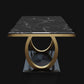 Metal Traditional Luxury Rectangle Indoor Table Sintered Stone Table with Metal Trestle Black Without Chairs Clearhalo ' dining_table' 'Dining Tables & Seating' 'Dining Tables' 'furn' 'furn_dining_table' 'Furniture' 'furniture_dining_table' 'Kitchen & Dining Furniture' 'kitchen&dining_furn' 'kitchen' 'kitchen_dining_table' 3864066