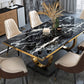 Metal Traditional Luxury Rectangle Indoor Table Sintered Stone Table with Metal Trestle Clearhalo ' dining_table' 'Dining Tables & Seating' 'Dining Tables' 'furn' 'furn_dining_table' 'Furniture' 'furniture_dining_table' 'Kitchen & Dining Furniture' 'kitchen&dining_furn' 'kitchen' 'kitchen_dining_table' 3864074