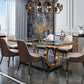 Metal Traditional Luxury Rectangle Indoor Table Sintered Stone Table with Metal Trestle Clearhalo ' dining_table' 'Dining Tables & Seating' 'Dining Tables' 'furn' 'furn_dining_table' 'Furniture' 'furniture_dining_table' 'Kitchen & Dining Furniture' 'kitchen&dining_furn' 'kitchen' 'kitchen_dining_table' 3864079