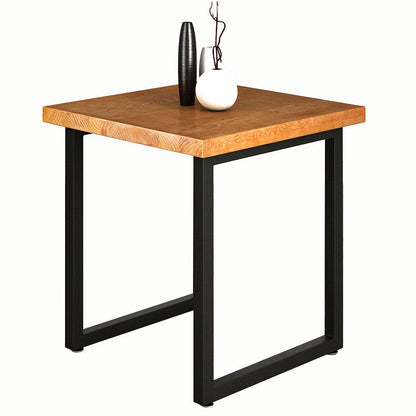 Industrial Solid Wood Dinner Room Kitchen Table Square Sled Table for Dining Room Without Chairs Clearhalo ' dining_table' 'Dining Tables & Seating' 'Dining Tables' 'furn' 'furn_dining_table' 'Furniture' 'furniture_dining_table' 'Kitchen & Dining Furniture' 'kitchen&dining_furn' 'kitchen' 'kitchen_dining_table' 3864112