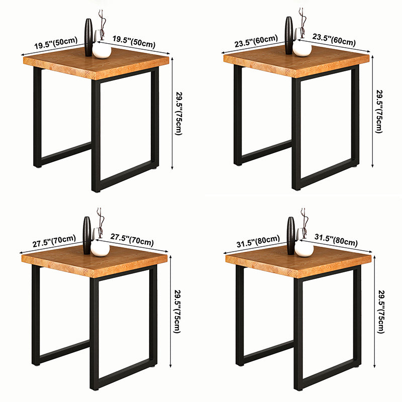 Industrial Solid Wood Dinner Room Kitchen Table Square Sled Table for Dining Room Clearhalo ' dining_table' 'Dining Tables & Seating' 'Dining Tables' 'furn' 'furn_dining_table' 'Furniture' 'furniture_dining_table' 'Kitchen & Dining Furniture' 'kitchen&dining_furn' 'kitchen' 'kitchen_dining_table' 3864117