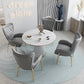Minimalist Kitchen Standard Dining Table White Sintered Stone Dining Table with Pedestal Base Clearhalo ' dining_table' 'Dining Tables & Seating' 'Dining Tables' 'furn' 'furn_dining_table' 'Furniture' 'furniture_dining_table' 'Kitchen & Dining Furniture' 'kitchen&dining_furn' 'kitchen' 'kitchen_dining_table' 3864134