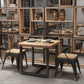 Industrial Solid Wood Dining Table Square Table in Brown with Metal Trestle Base Clearhalo ' dining_table' 'Dining Tables & Seating' 'Dining Tables' 'furn' 'furn_dining_table' 'Furniture' 'furniture_dining_table' 'Kitchen & Dining Furniture' 'kitchen&dining_furn' 'kitchen' 'kitchen_dining_table' 3864146