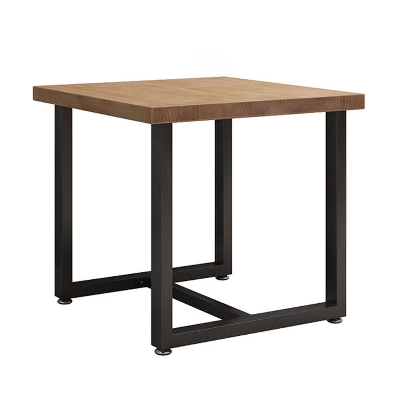Industrial Solid Wood Dining Table Square Table in Brown with Metal Trestle Base Without Chairs Clearhalo ' dining_table' 'Dining Tables & Seating' 'Dining Tables' 'furn' 'furn_dining_table' 'Furniture' 'furniture_dining_table' 'Kitchen & Dining Furniture' 'kitchen&dining_furn' 'kitchen' 'kitchen_dining_table' 3864147