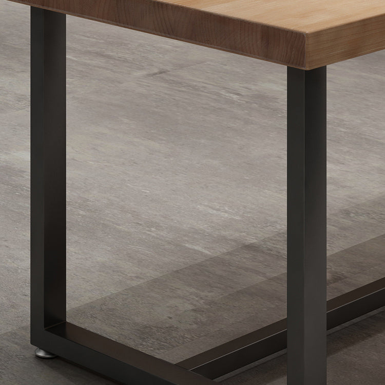 Industrial Solid Wood Dining Table Square Table in Brown with Metal Trestle Base Clearhalo ' dining_table' 'Dining Tables & Seating' 'Dining Tables' 'furn' 'furn_dining_table' 'Furniture' 'furniture_dining_table' 'Kitchen & Dining Furniture' 'kitchen&dining_furn' 'kitchen' 'kitchen_dining_table' 3864150