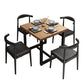 Industrial Solid Wood Dining Table Square Table in Brown with Metal Trestle Base Clearhalo ' dining_table' 'Dining Tables & Seating' 'Dining Tables' 'furn' 'furn_dining_table' 'Furniture' 'furniture_dining_table' 'Kitchen & Dining Furniture' 'kitchen&dining_furn' 'kitchen' 'kitchen_dining_table' 3864154