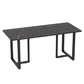 Industrial Sintered Stone Dinner Room Kitchen Table Black Sled Table for Dining Room 63"L x 27.6"W x 29.5"H Without Chairs Clearhalo ' dining_table' 'Dining Tables & Seating' 'Dining Tables' 'furn' 'furn_dining_table' 'Furniture' 'furniture_dining_table' 'Kitchen & Dining Furniture' 'kitchen&dining_furn' 'kitchen' 'kitchen_dining_table' 3864160