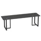 Industrial Sintered Stone Dinner Room Kitchen Table Black Sled Table for Dining Room 78.7"L x 27.6"W x 29.5"H Without Chairs Clearhalo ' dining_table' 'Dining Tables & Seating' 'Dining Tables' 'furn' 'furn_dining_table' 'Furniture' 'furniture_dining_table' 'Kitchen & Dining Furniture' 'kitchen&dining_furn' 'kitchen' 'kitchen_dining_table' 3864162